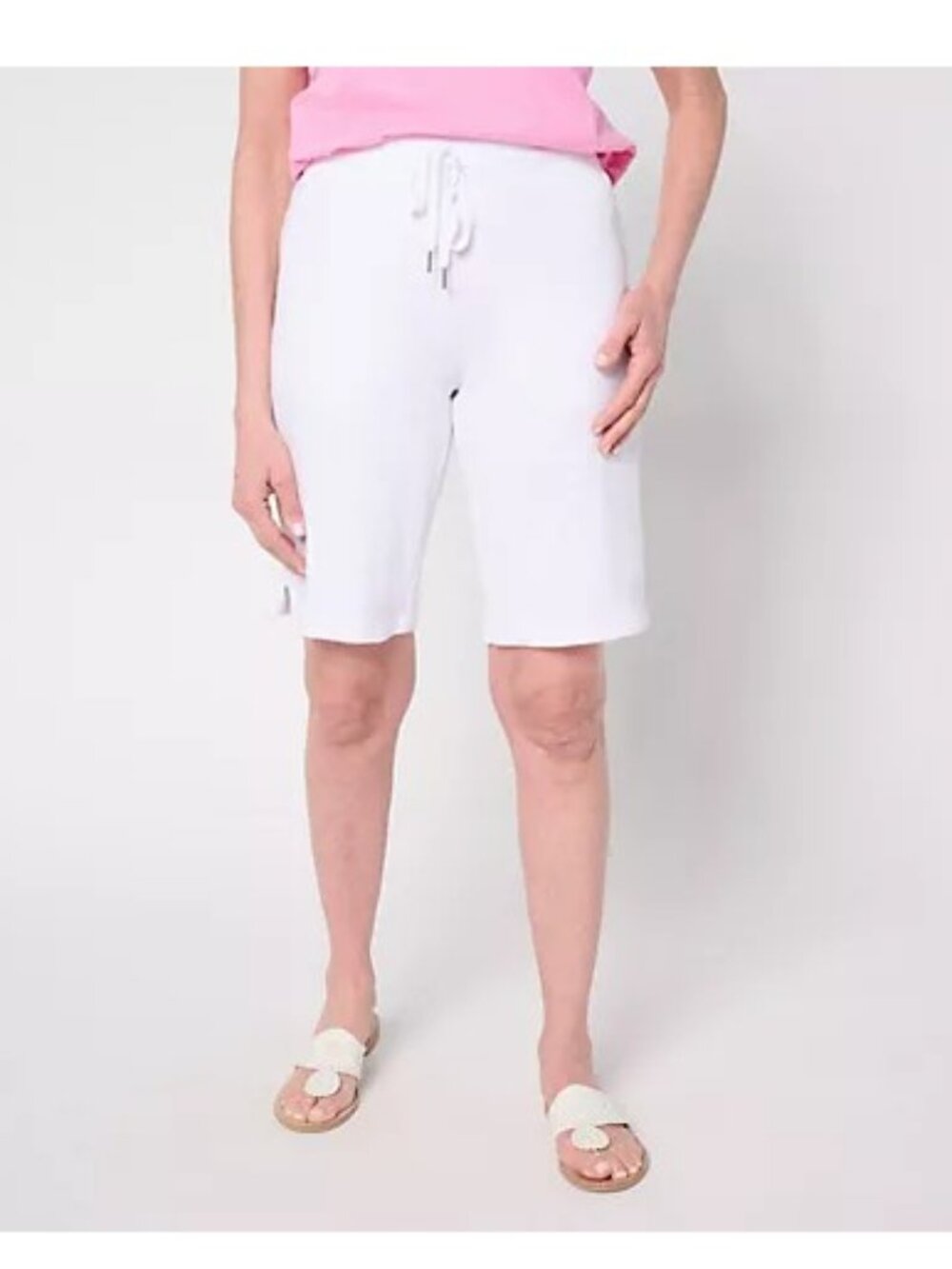 Denim & Co. Active French Terry Pull-On Bermuda Shorts - Size: Medium - NIP